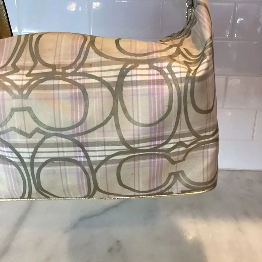 Coach Bag Purse Handbag Pocketbook Hobo F17209 Signature Plaid Bag Multicolor - Picture 5 of 15